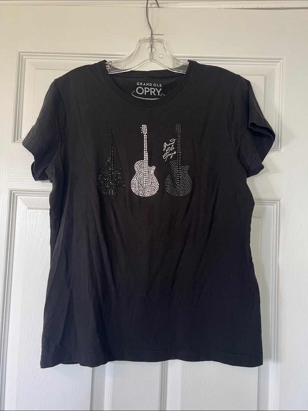 Grand Ole Opry Women's Black Short Sleeve Guitar Tee